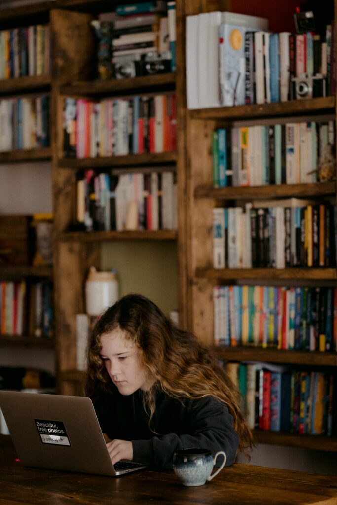 Student on computer